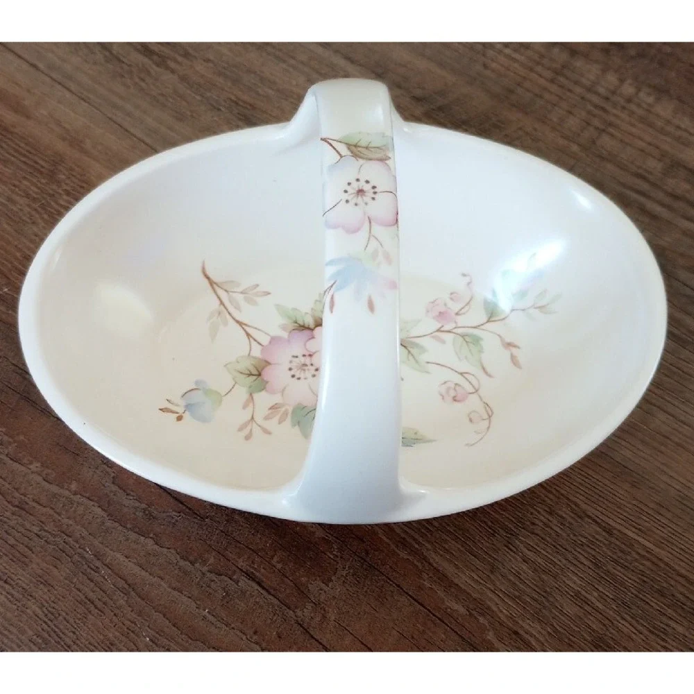 VTG Aldridge Pottery Co Floral Ceramic Basket/Soap Dish Made In England